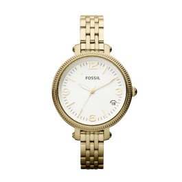 Correa de reloj Fossil ES3181 Acero inoxidable Chapado en oro 10mm